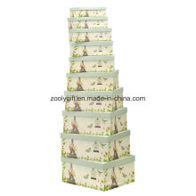 Customize Design Printing Paper Nesting Gift Storage Boxes